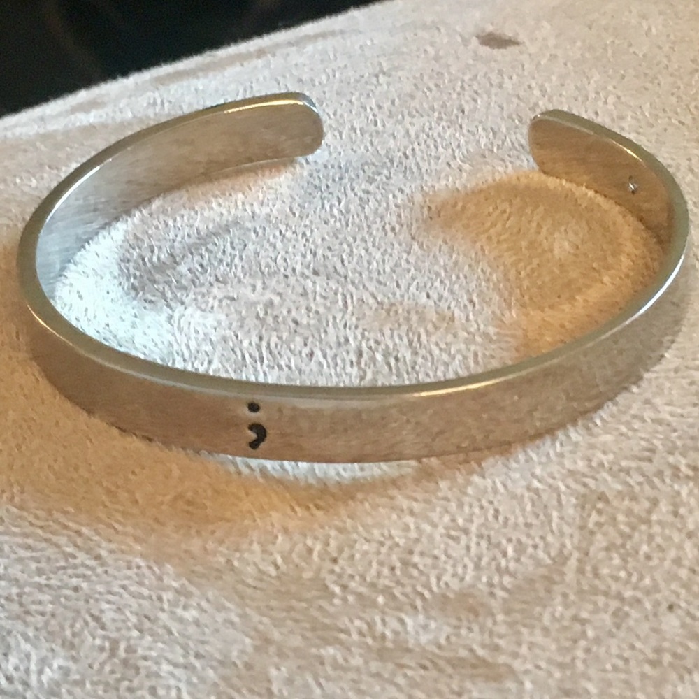 Suicide Prevention-NWOT-Silver Semicolon Bracelet